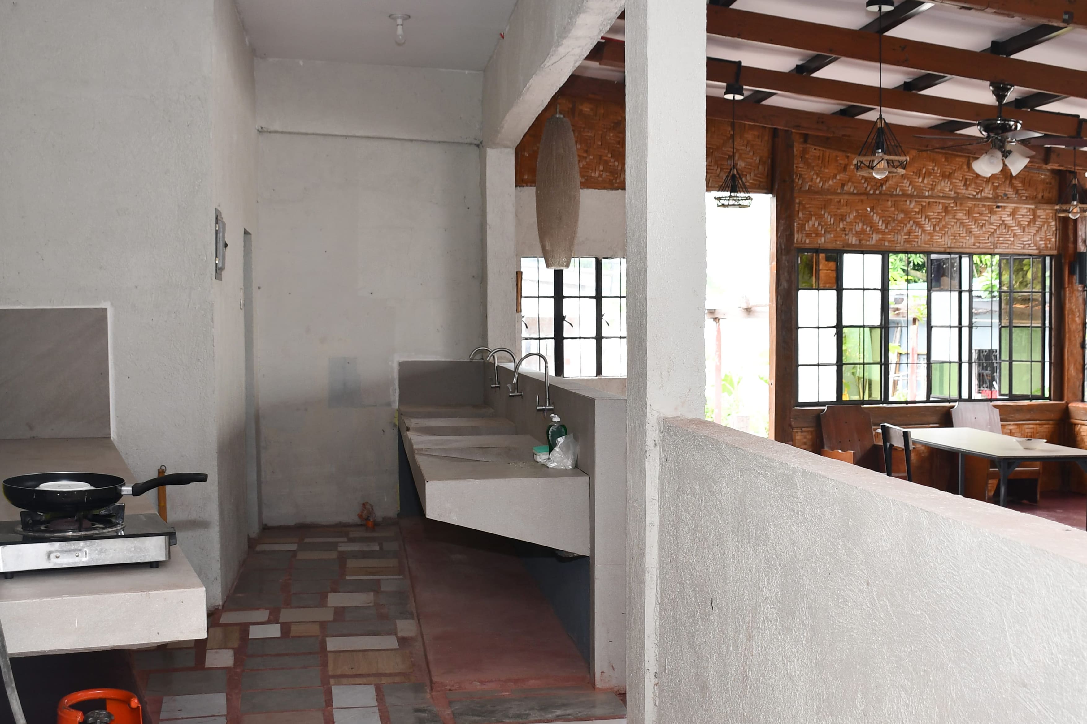 Multi-Function Hall Angle showing cooking and handwashing area