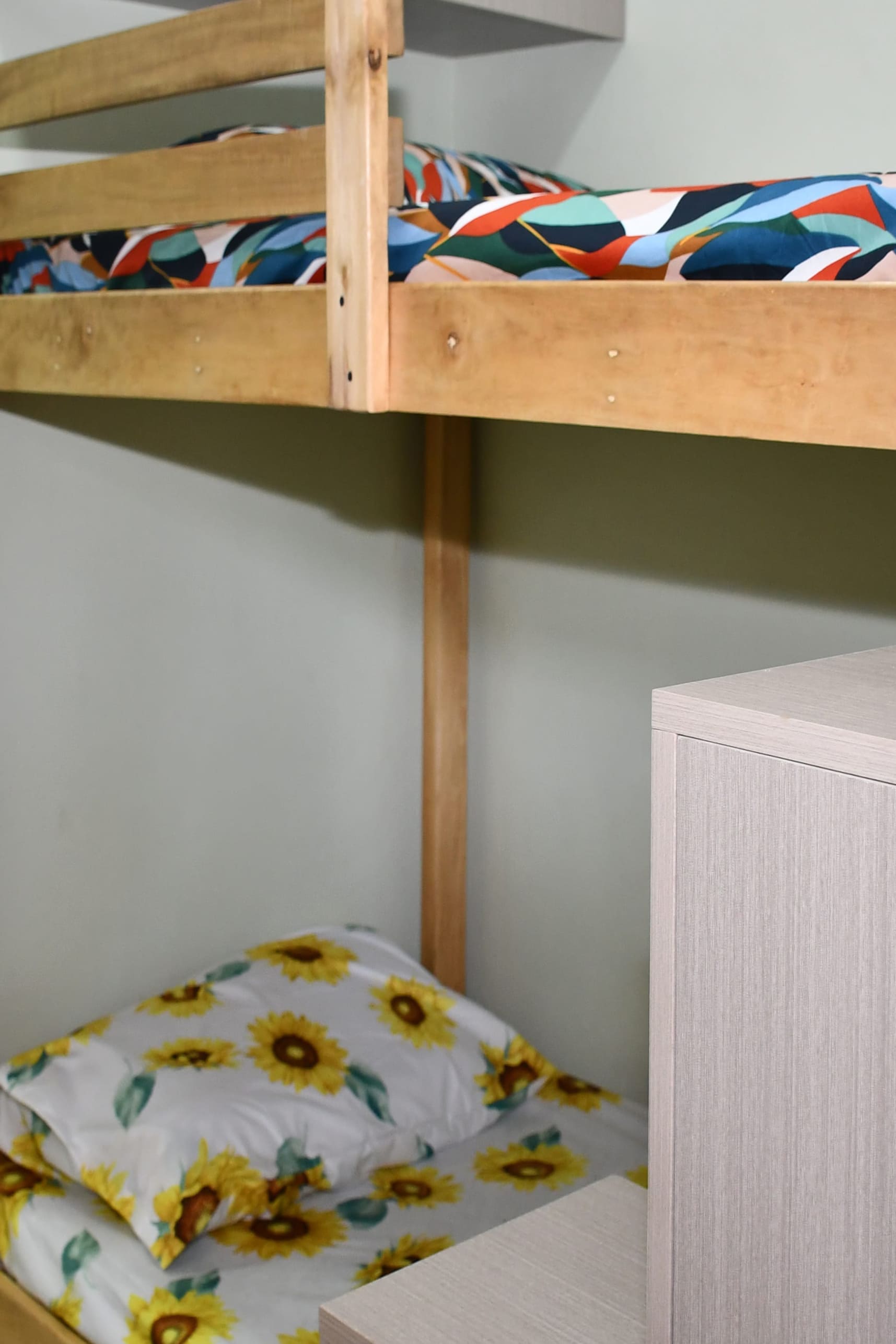 Solo Room Interior with bunk beds and cabinets